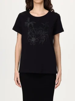 T-shirt in cotone con monogramma Liu Jo