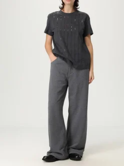 T-shirt in cotone con paillettes Brunello Cucinelli