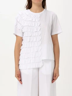 T-shirt in cotone con rouches Meimeij