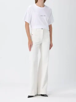 T-shirt in cotone con slogan Victoria Victoria Beckham