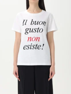 T-shirt in cotone con slogan Moschino Couture