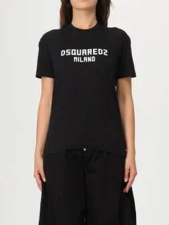 T-shirt in cotone con stampa logo Dsquared2