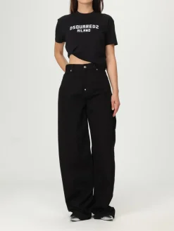 T-shirt in cotone con stampa logo Dsquared2