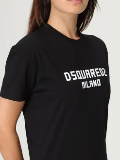 T-shirt in cotone con stampa logo Dsquared2