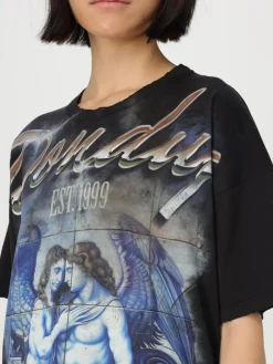 T-shirt in cotone con stampa grafica e logo Dondup