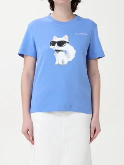 T-shirt in cotone con stampa Gatto Karl Karl Lagerfeld