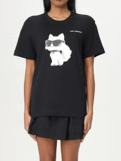 T-shirt in cotone con stampa Gatto Karl Karl Lagerfeld