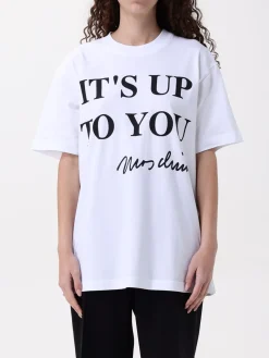 T-shirt in cotone con stampa slogan Moschino Couture