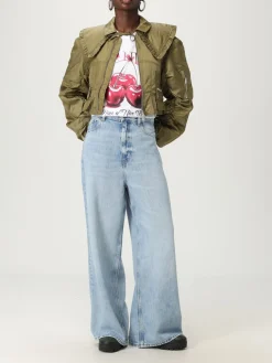 T-shirt in cotone con stampa ciliegie Ganni