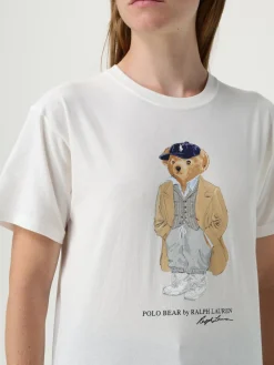 T-shirt in cotone con stampa orso Polo Ralph Lauren