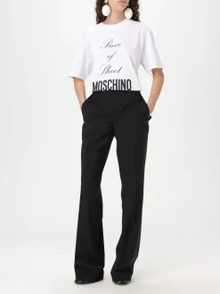 T-shirt in cotone con stampa slogan Moschino Couture