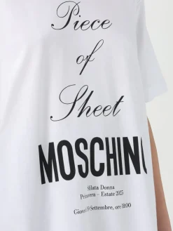 T-shirt in cotone con stampa slogan Moschino Couture