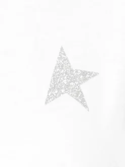 T-shirt in cotone con stella glitter Golden Goose