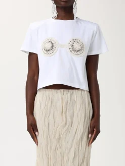 T-shirt in cotone con uncinetto Magda Butrym