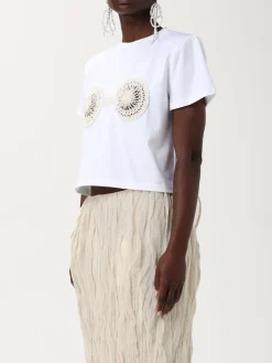 T-shirt in cotone con uncinetto Magda Butrym