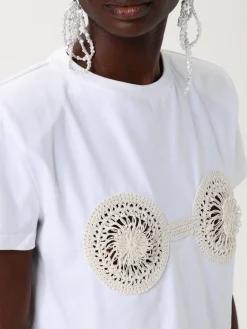 T-shirt in cotone con uncinetto Magda Butrym