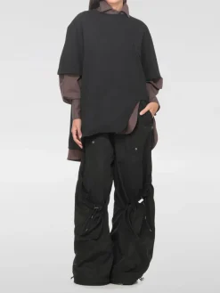 T-shirt in cotone over con logo ricamato The Attico