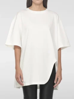 T-shirt in cotone over con logo ricamato The Attico