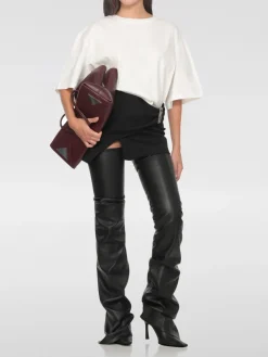 T-shirt in cotone over con logo ricamato The Attico