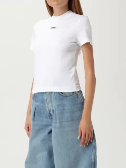 T-shirt in cotone slim con logo Jacquemus