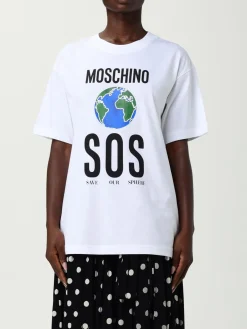 T-shirt in cotone stampata Moschino Couture