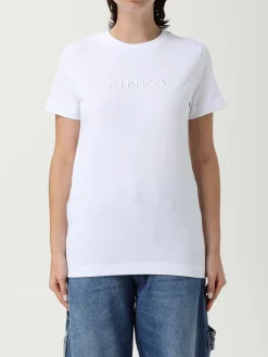 T-shirt in jersey con logo Pinko