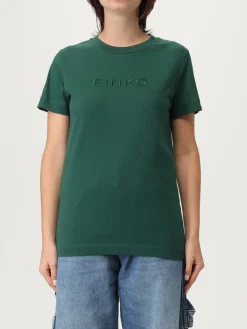 T-shirt in jersey con logo Pinko