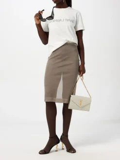 T-shirt in jersey con logo Saint Laurent