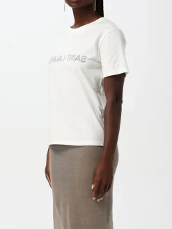 T-shirt in jersey con logo Saint Laurent