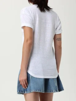 T-shirt in lino con logo Isabel Marant Etoile