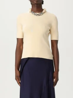 T-shirt in misto cotone con maglia metallica Rabanne