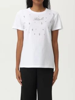 T-shirt Karl Lagerfeld in cotone con strass
