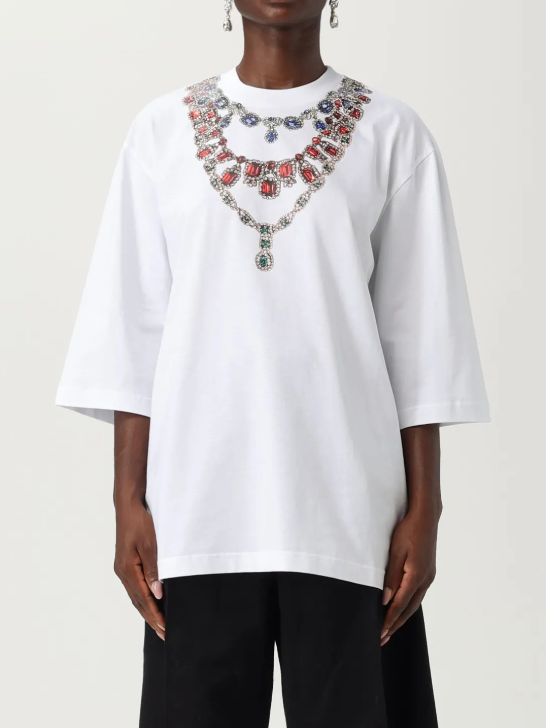 T-shirt Moschino Couture in cotone con stampa