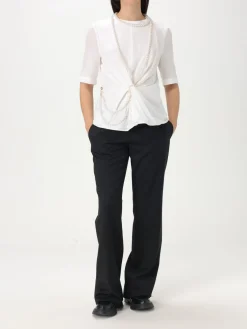 T-shirt Moschino Couture in cotone con perle sintetiche