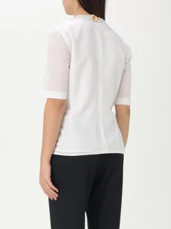 T-shirt Moschino Couture in cotone con perle sintetiche