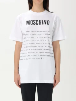 T-shirt Moschino Couture in cotone con stampa slogan