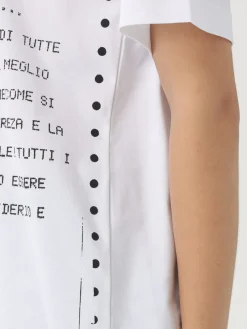 T-shirt Moschino Couture in cotone con stampa slogan