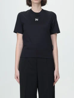 T-shirt Palm Angels in cotone con logo ricamato