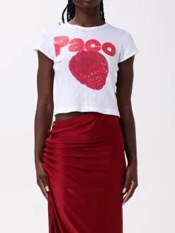 T-shirt Rabanne in cotone con stampa