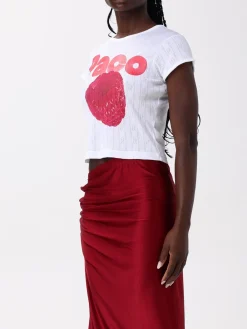 T-shirt Rabanne in cotone con stampa