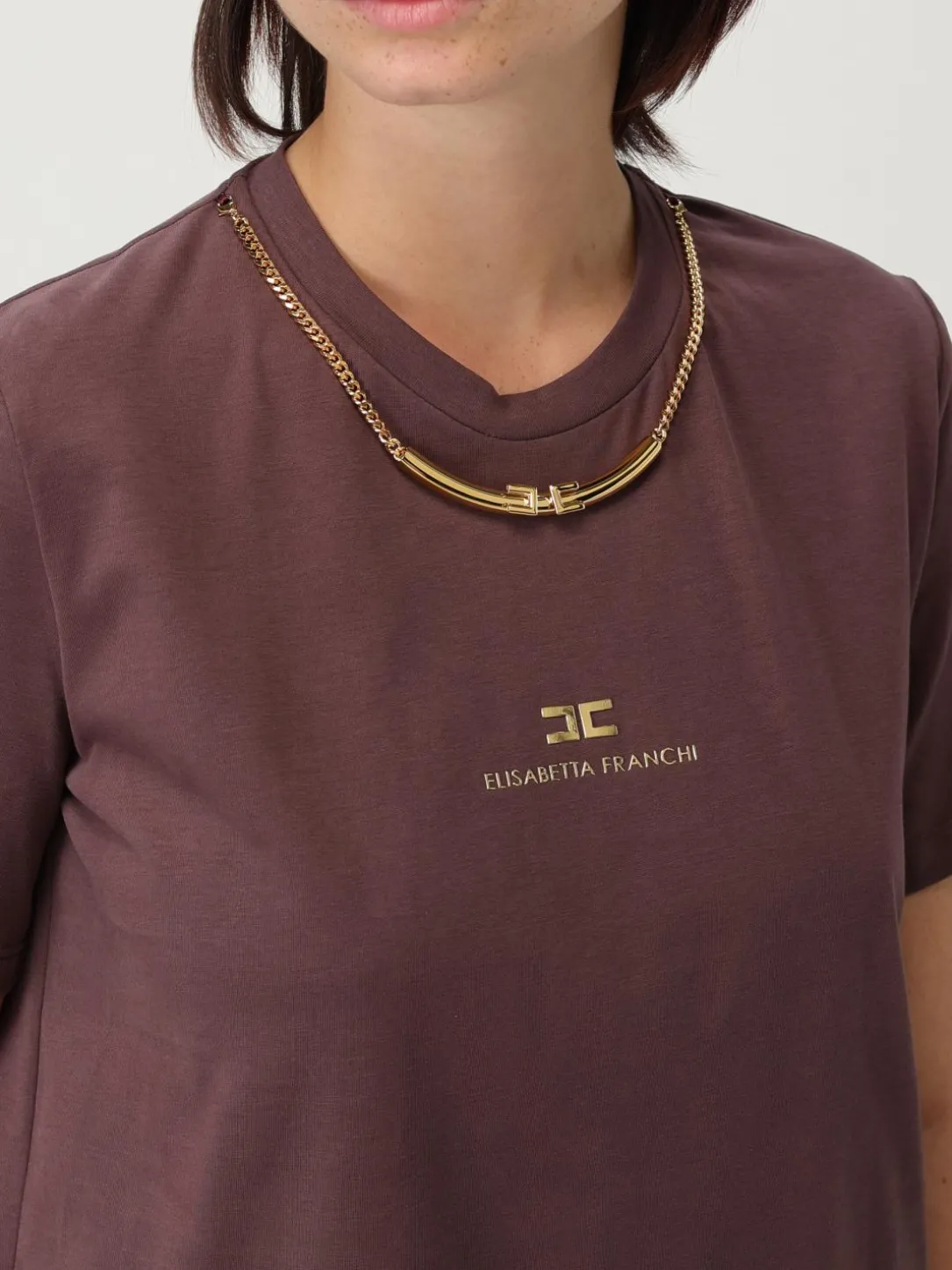T-shit in cotone con gioiello Elisabetta Frachi