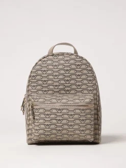 Zaino Emporio Armani in cotone spalmato con monogram all over
