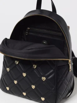 Zaino Love Moschino in pelle sintetica matelassè con borchie a cuore