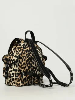 Zaino Small Bucky Ganni in nylon riciclato stampa animalier