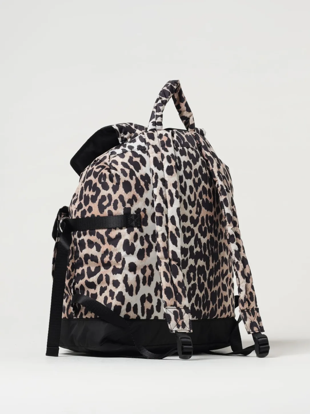 Zaino Tech Ganni in nylon riciclato stampa animalier