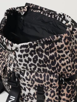 Zaino Tech Ganni in nylon riciclato stampa animalier